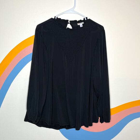 Lularoe Witchy Blouse Top Smocked Long Sleeve Shirt Black Womens L Whimsygoth - Picture 1 of 6
